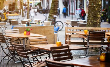 cleaning outdoor seating areas for restaurant