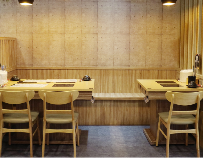 Spotless restaurant dining area cleaned by Crewcare